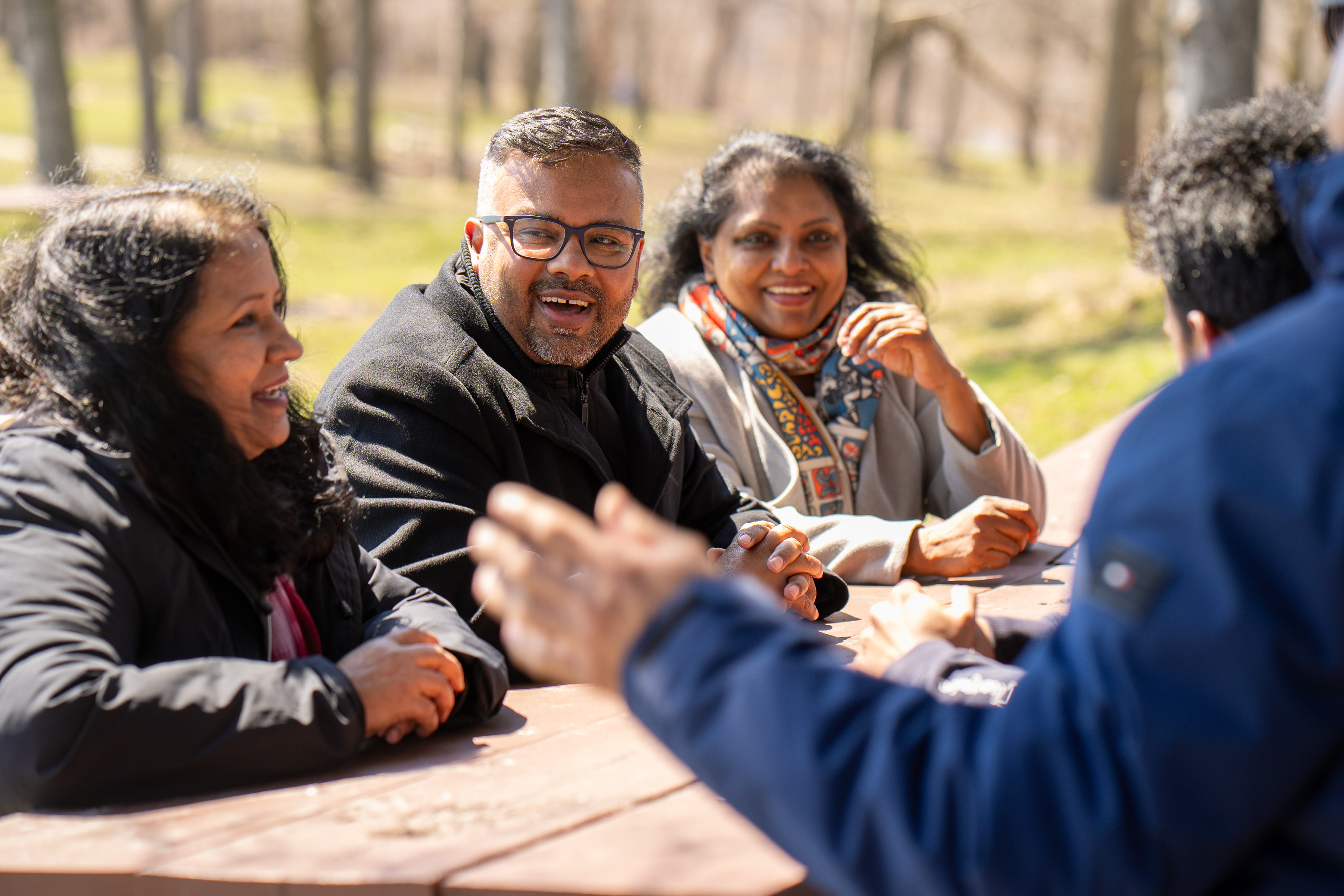 Hafiz laughing with friends